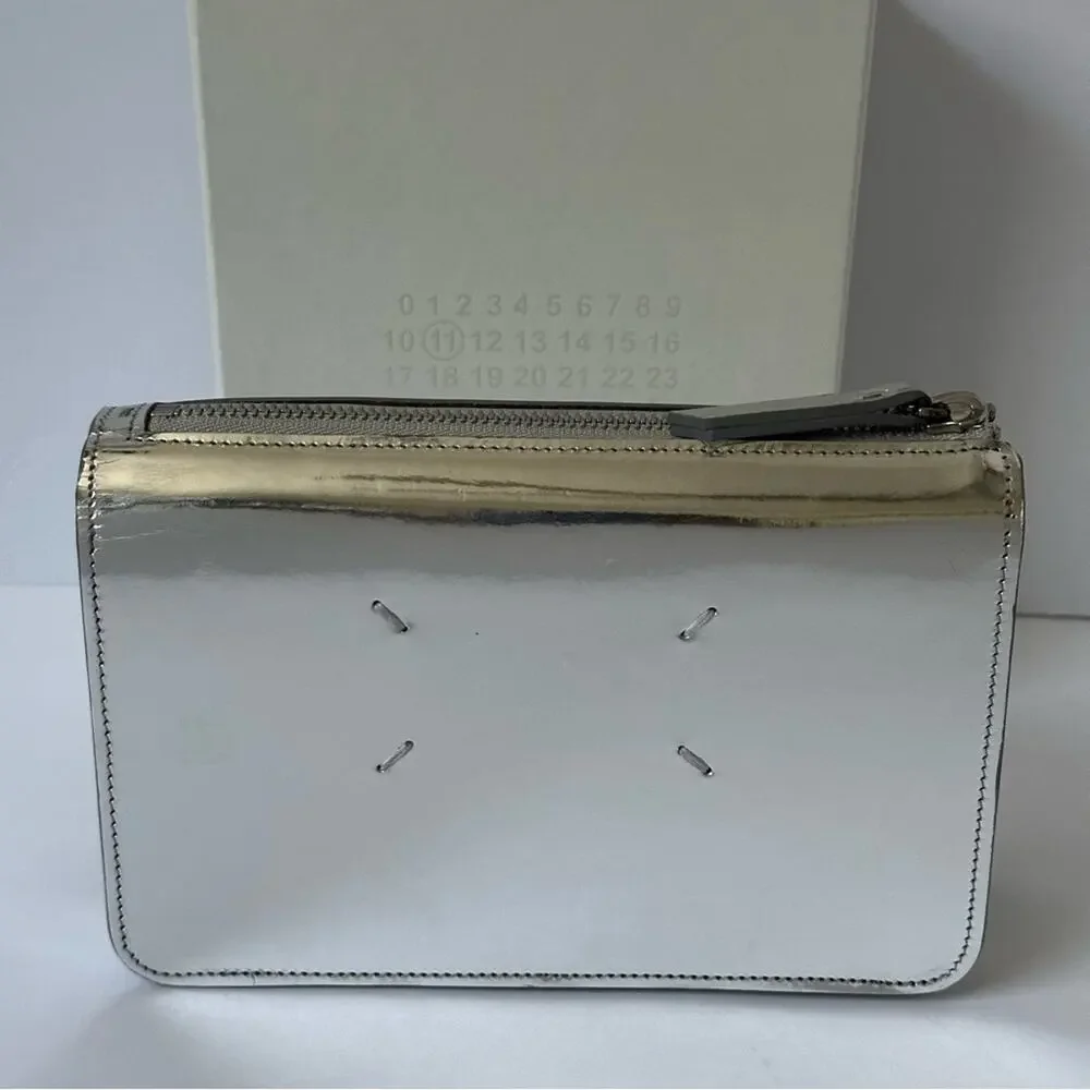 Maison Margiela Reflective Mirror Leather Clutch Wristlet MM11 SS17 Silver